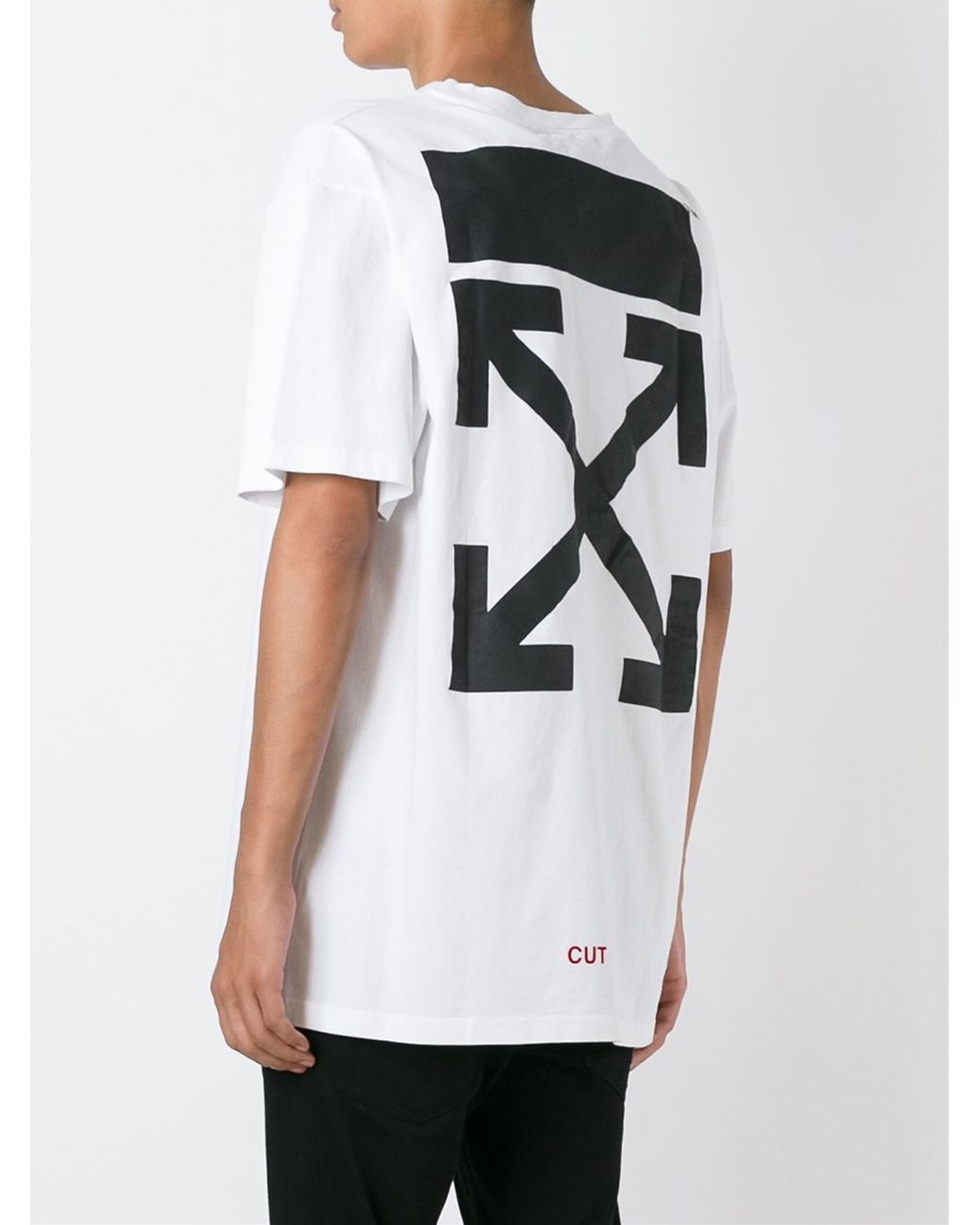 Off-White c/o Virgil Abloh Cut Off Printed Cotton T-Shirt in White for Men  | Lyst