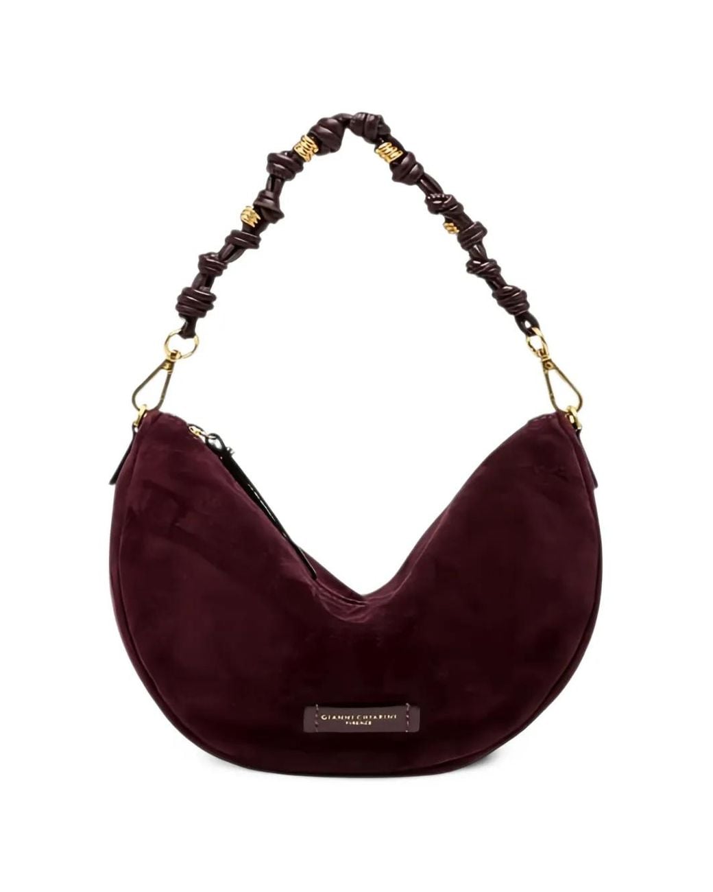Gianni Chiarini Purple Small Cleo Knotted-Handle Shoulder Bag