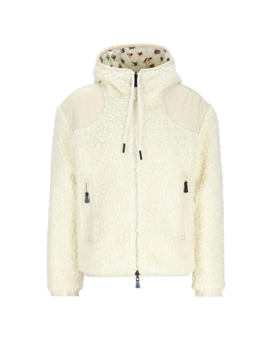 Moncler Natural Reversible Floral-Print Puffer Jacket