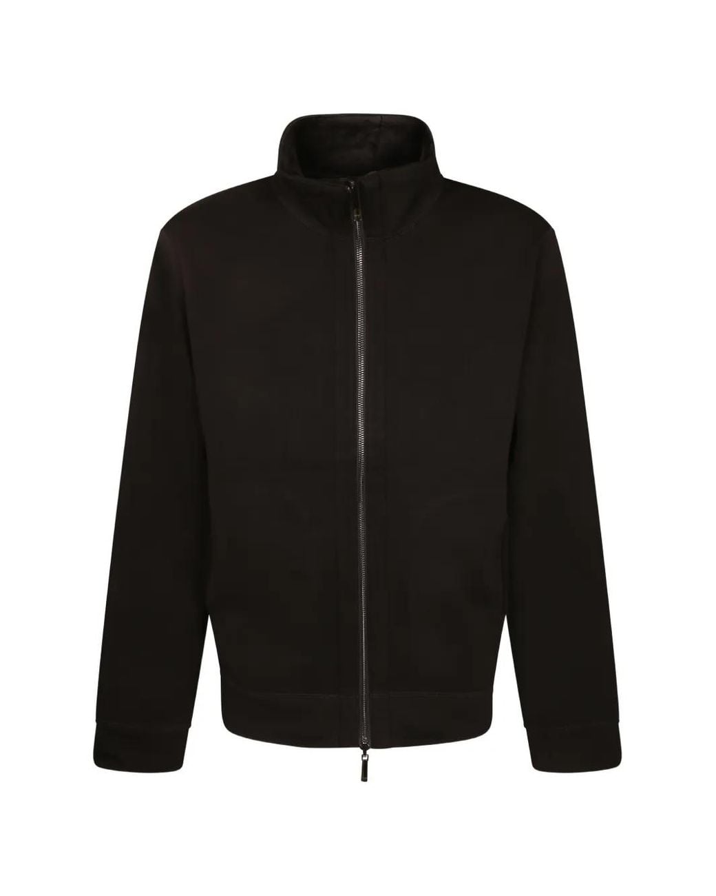Emporio Armani Black Zip-Up High-Neck Sweatshirt for men