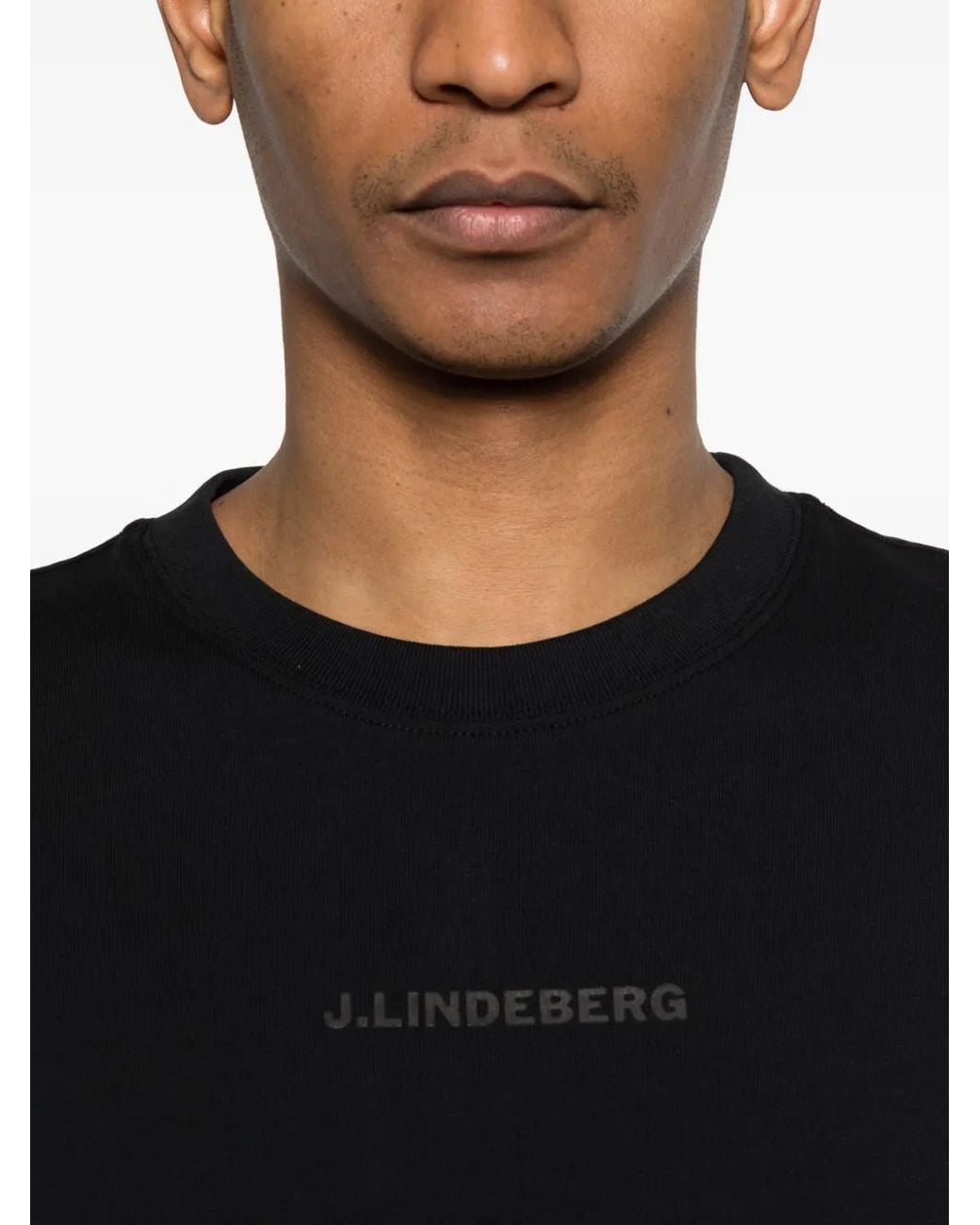 J.Lindeberg Black Logo Heavy T-Shirt for men