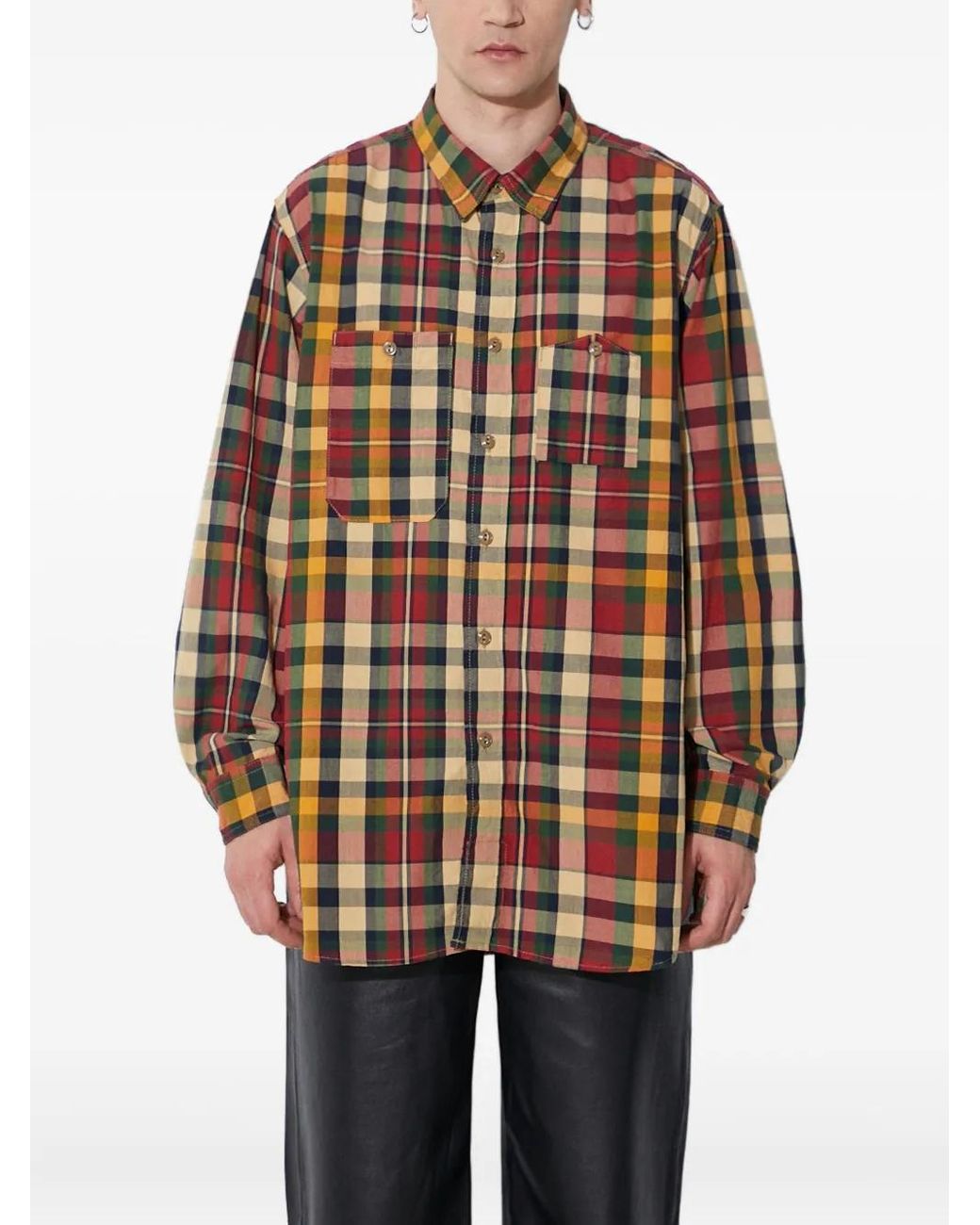 Engineered Garments Red Plaid-Pattern Shirt for men