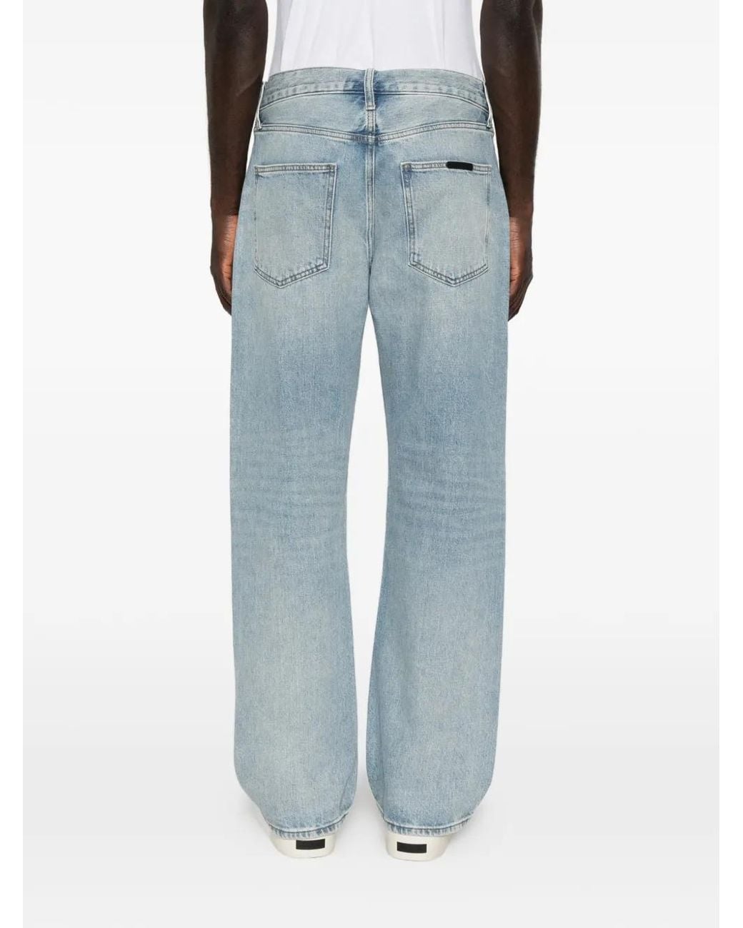 Fear Of God Blue Faded-Effect Straight-Leg Jeans for men