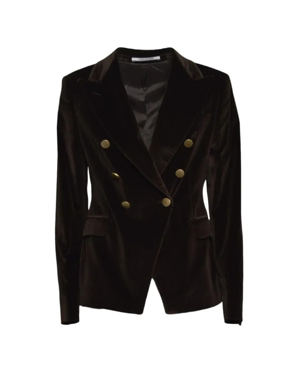 Tagliatore Black Double-Breasted Velvet Blazer