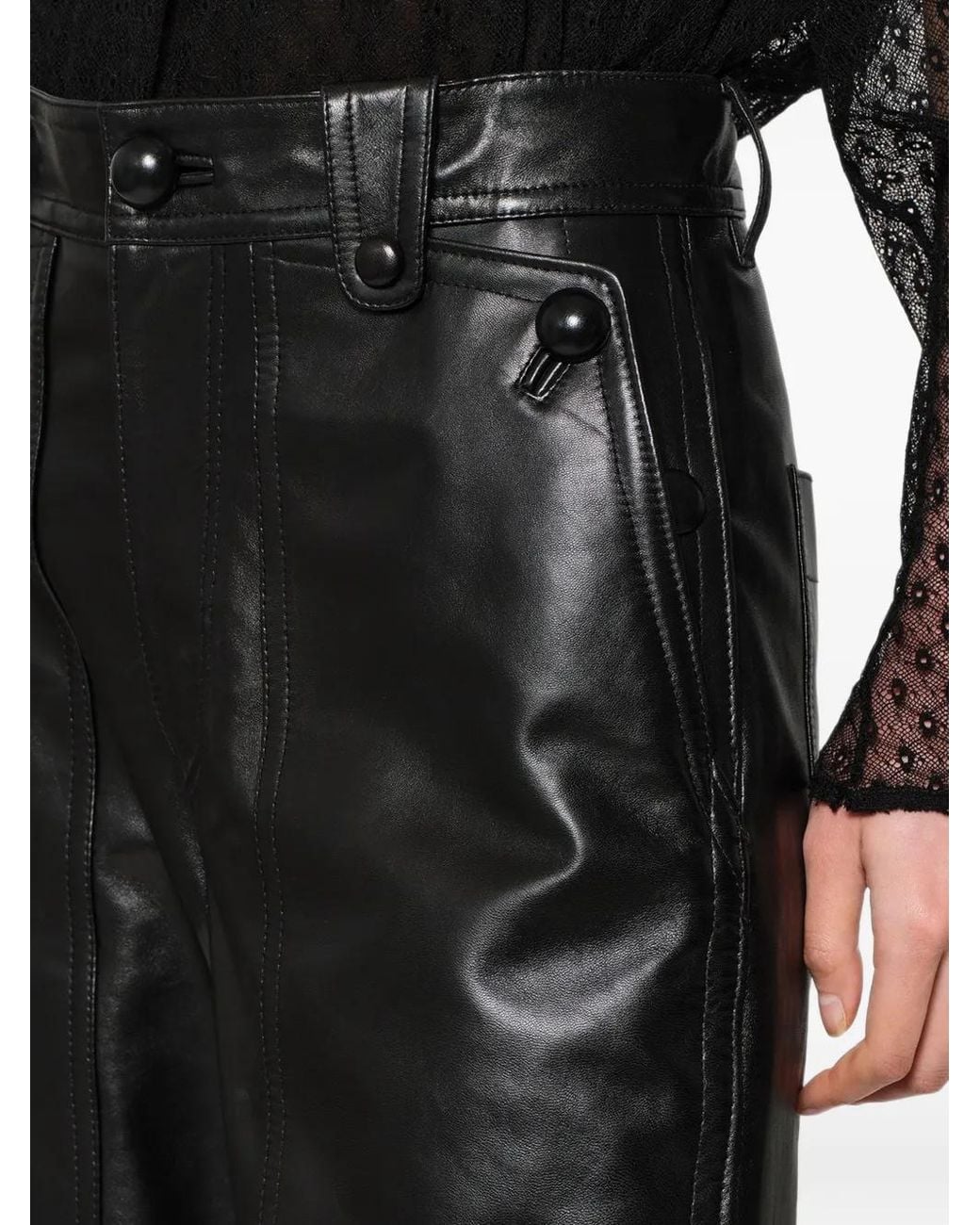 Isabel Marant Black Valka Leather Pants