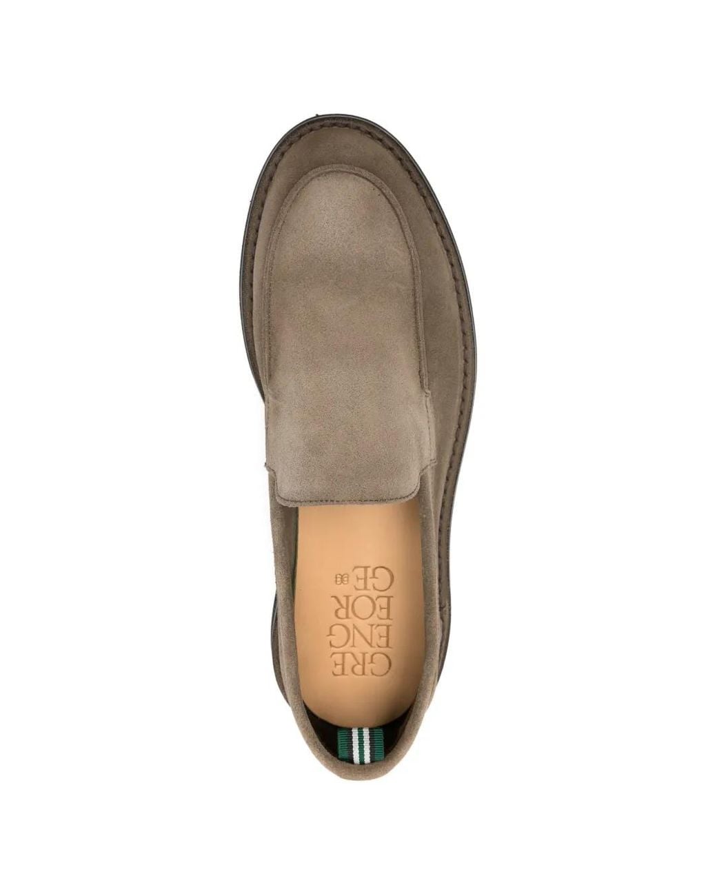 Green George Green Leather Loafers for men