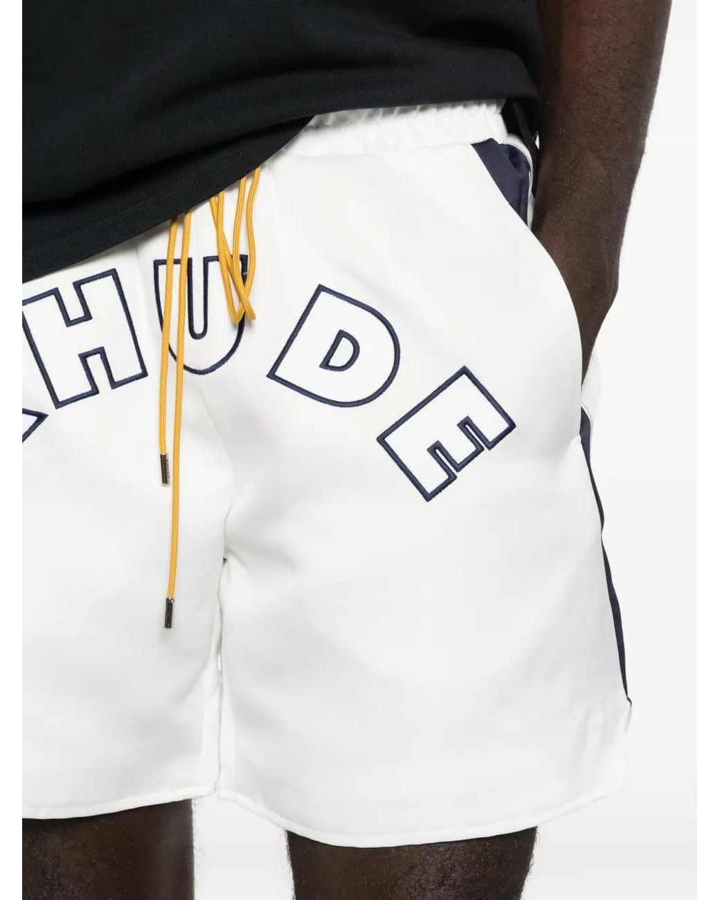 Rhude White Logo Lightning Shorts for men