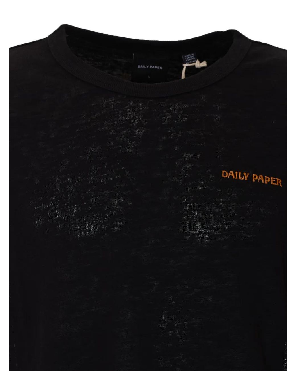 Daily Paper Blue T-Shirt À Logo Brodé Et Texture Flammée