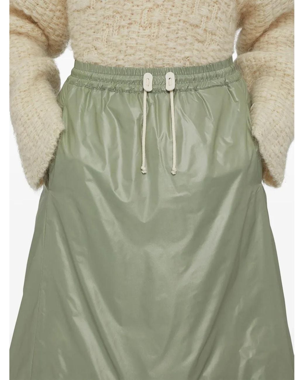 Jil Sander Green Down Quilted Skirt