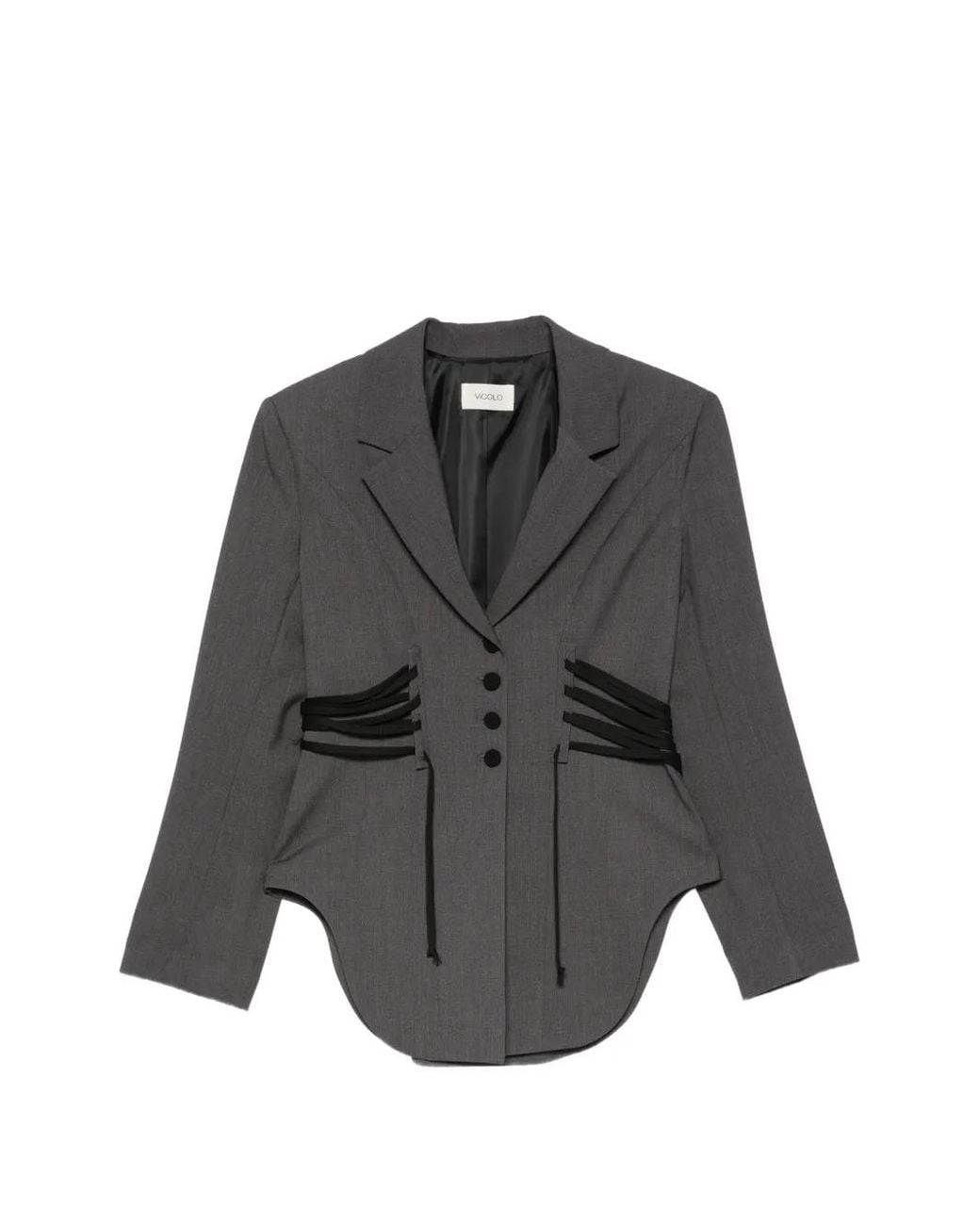 ViCOLO Gray Lace-Up Blazer