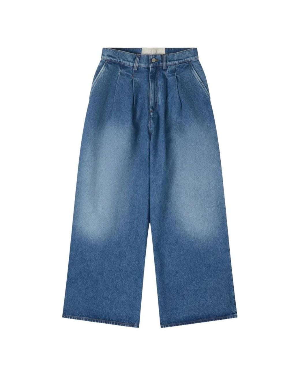 ERL Blue Pleated Wide-Leg Jeans