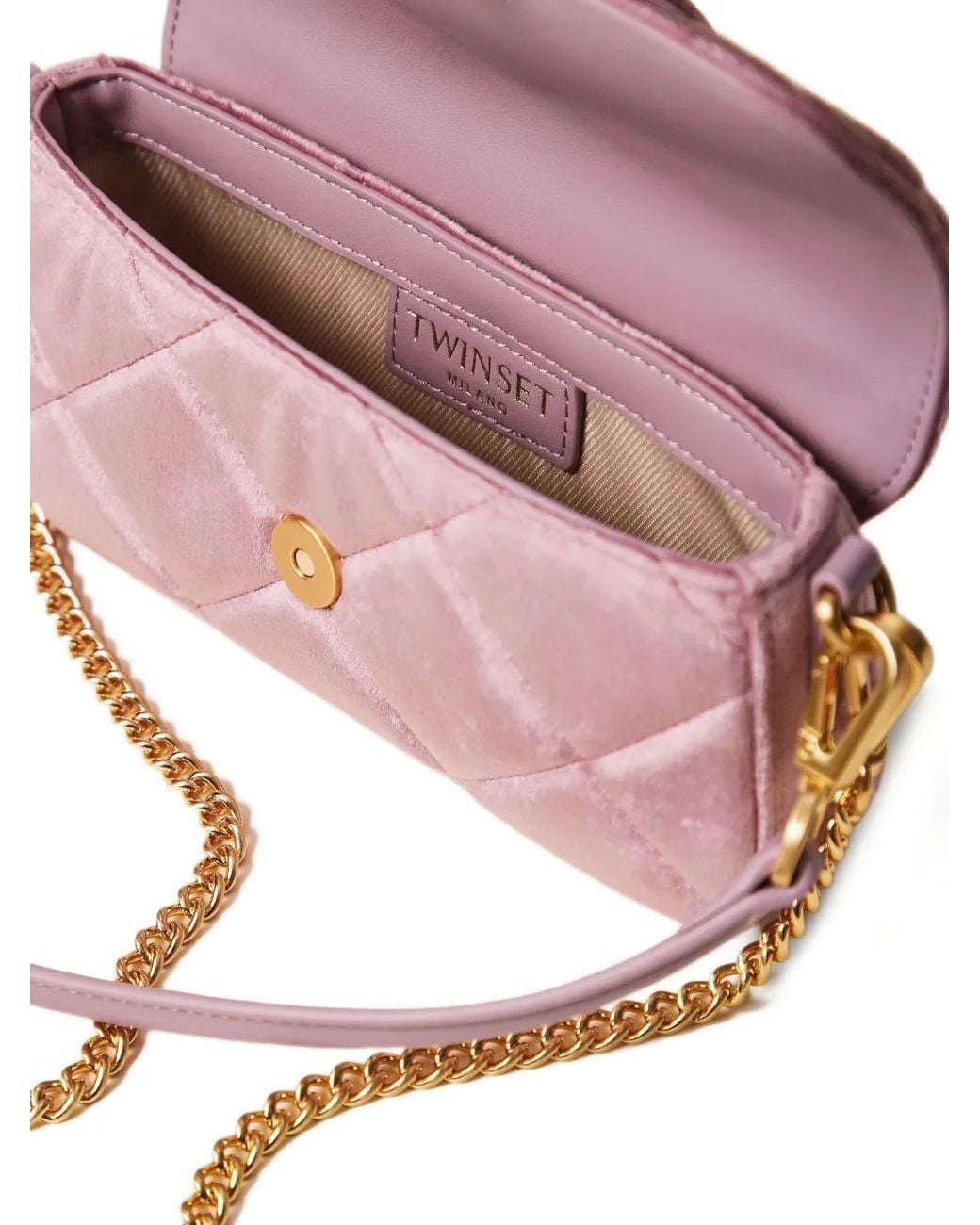Twinset Amie Gewatteerde Tas Verfraaid Met Kristallen in het Pink