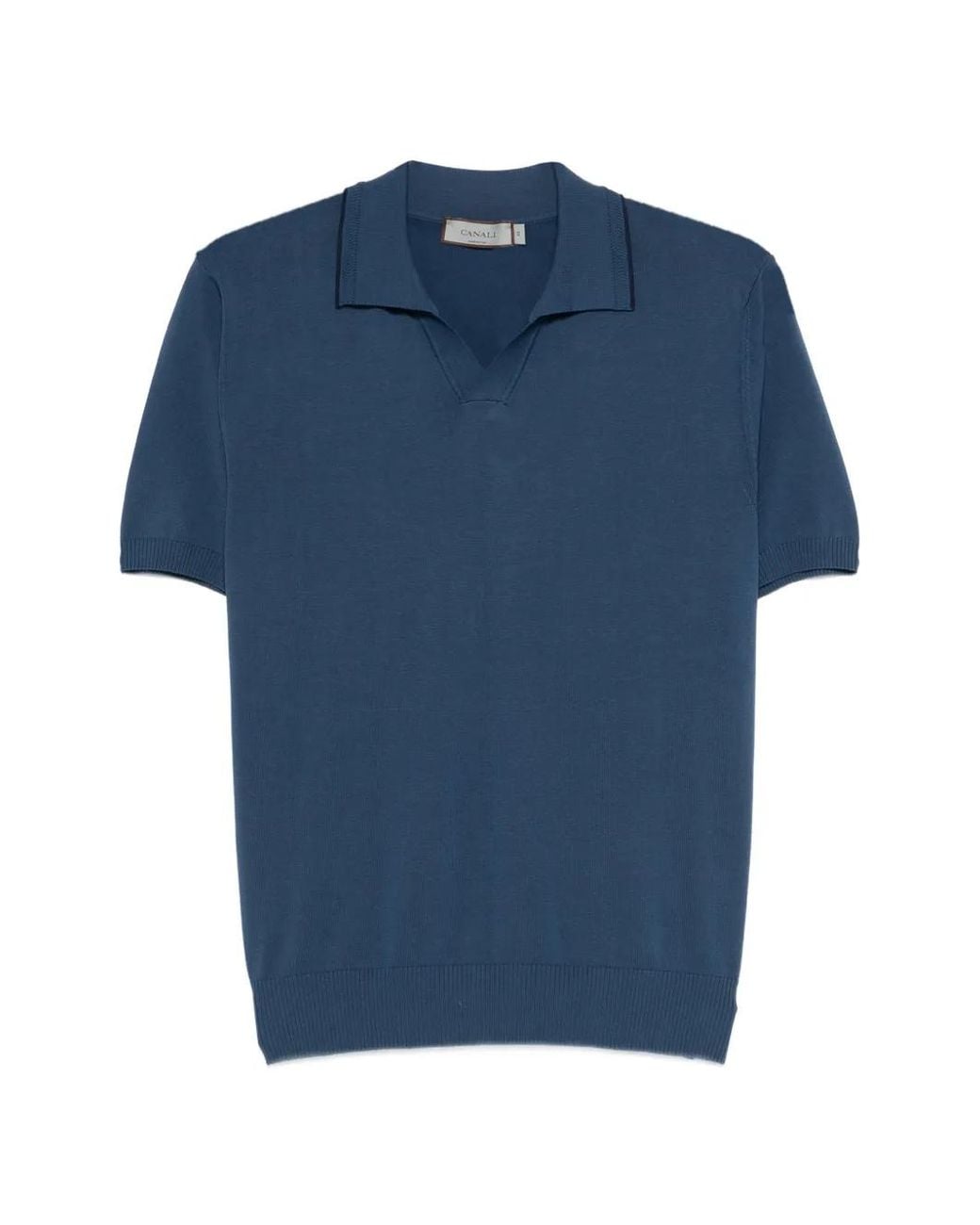 Canali Blue V-Neck T-Shirt for men