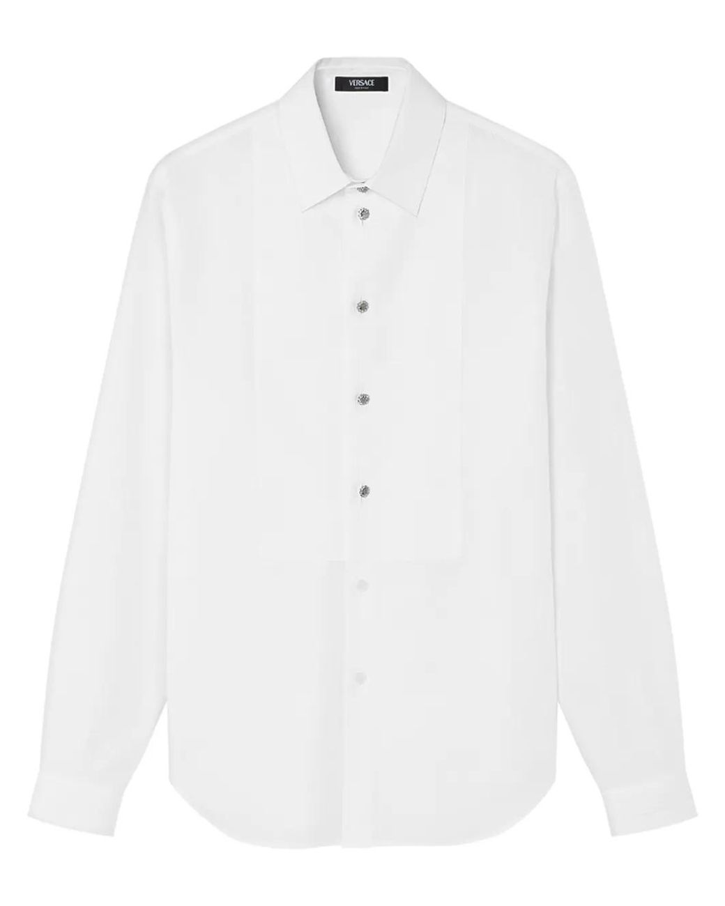 Versace White Crystal Piqué Shirt for men