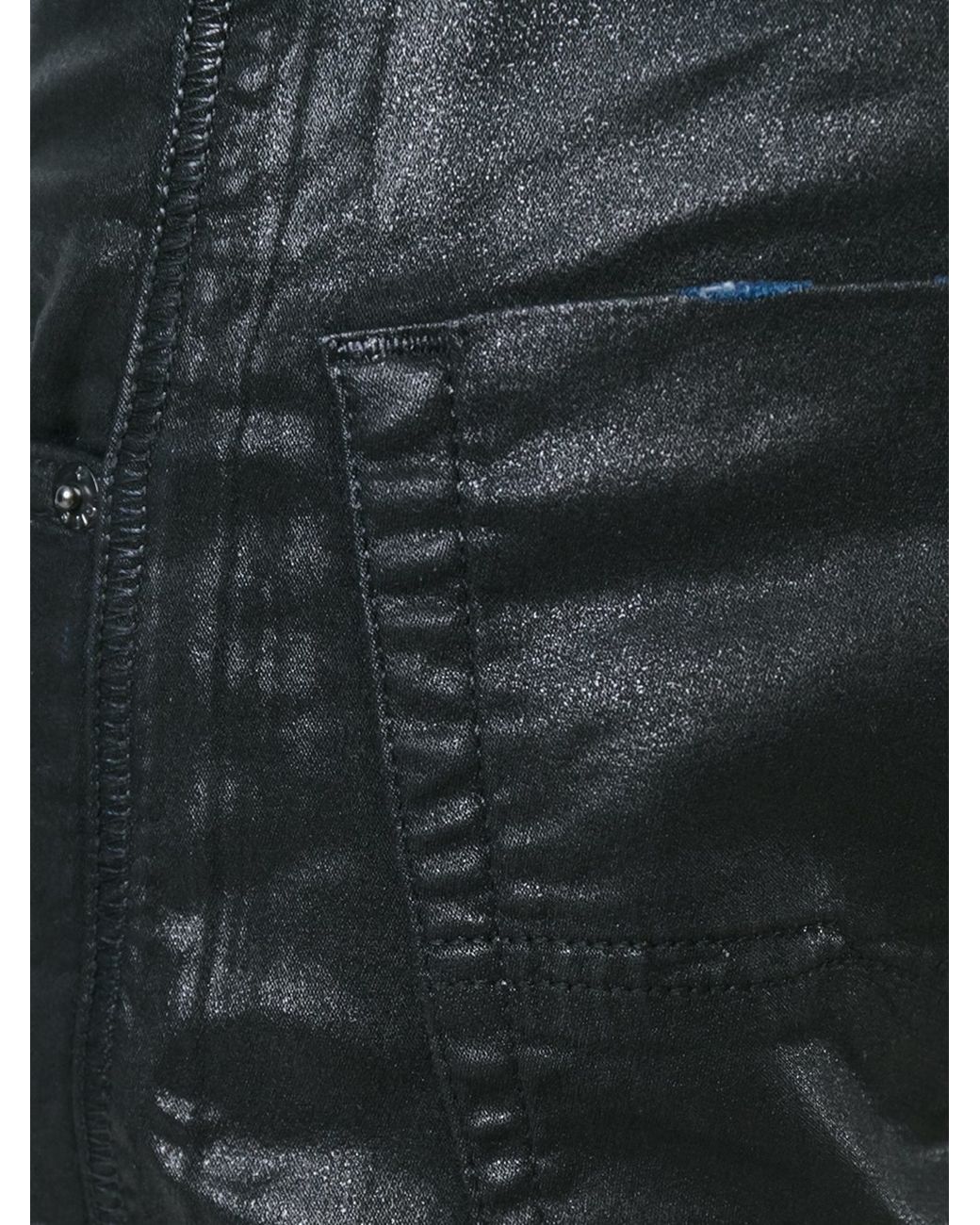 DIESEL Wax Effect Tapered Jeans in Black for Men | Lyst