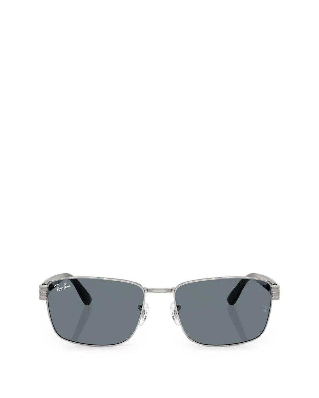 Ray-Ban Gray Rectangle-Frame Sunglasses