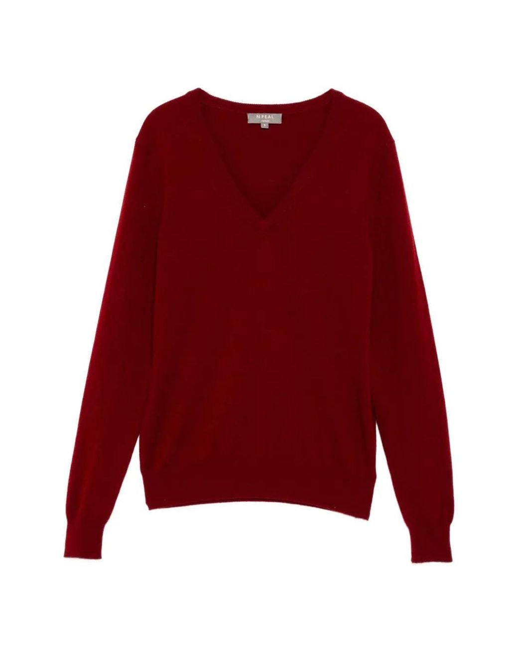 N.Peal Cashmere Red Phoebe V-Neck Top