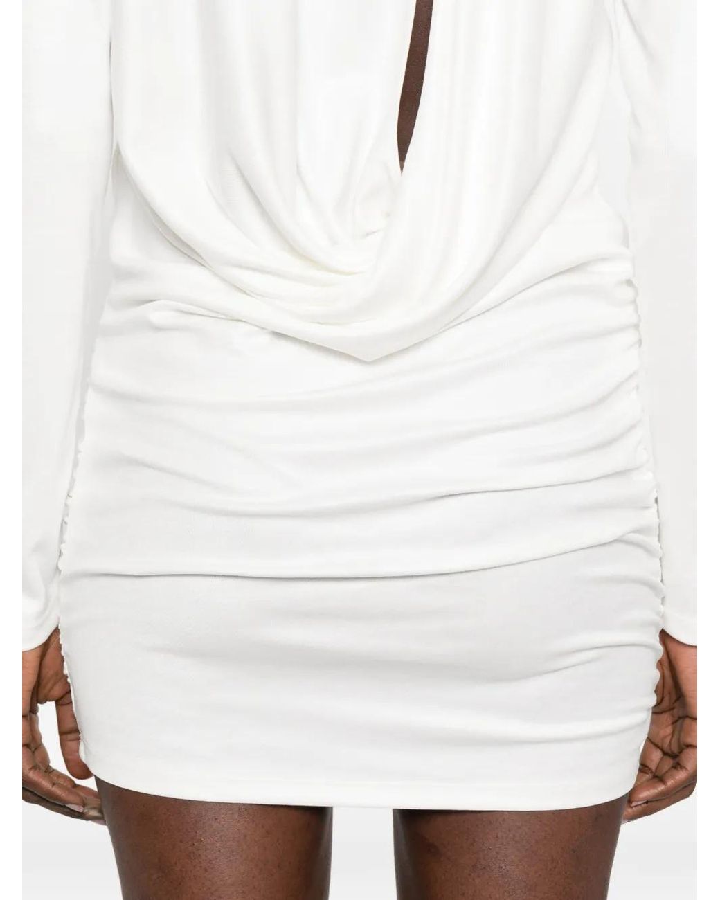 Patrizia Pepe White Draped Mini Dress