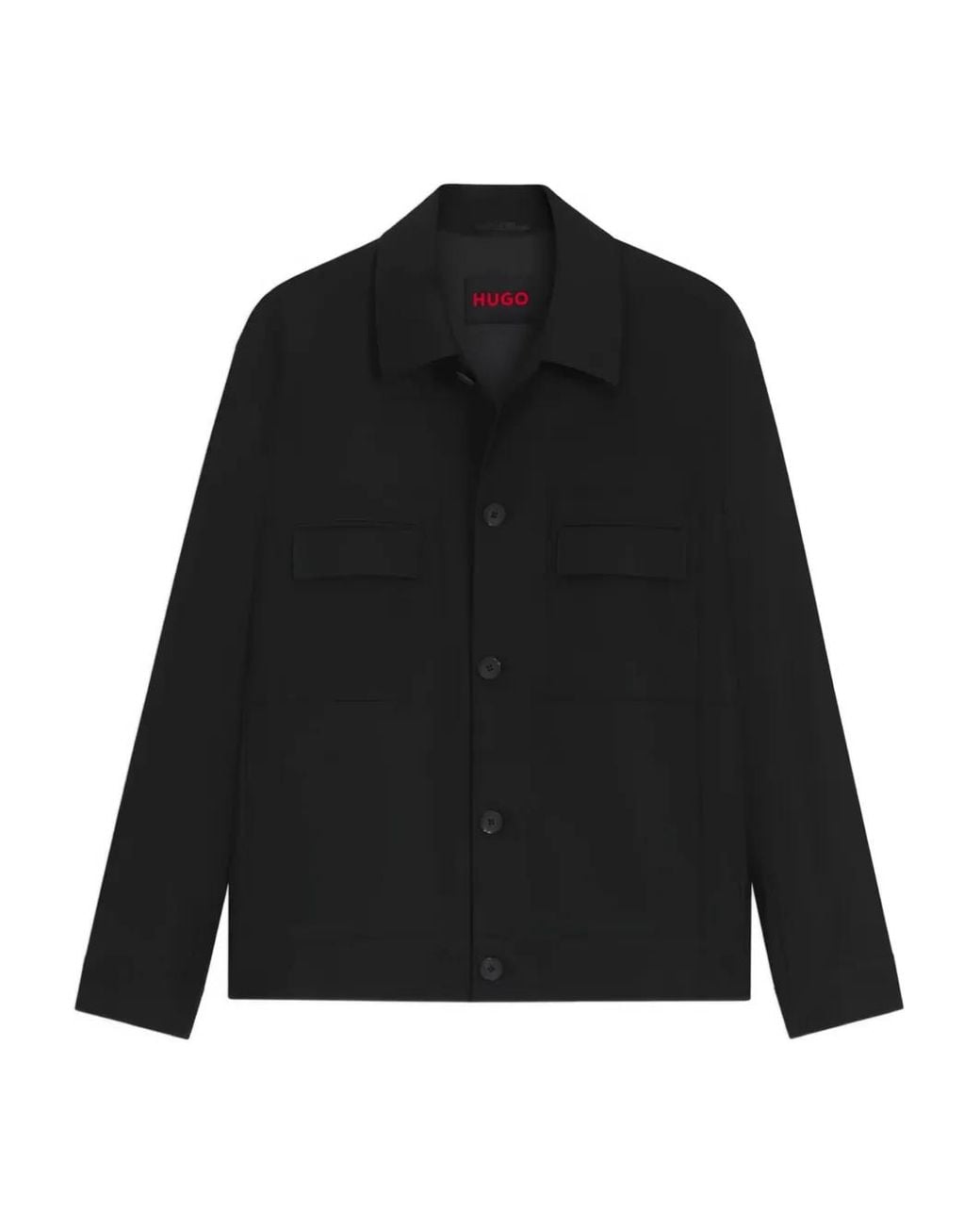 HUGO Black Flap-Pocket Jacket for men