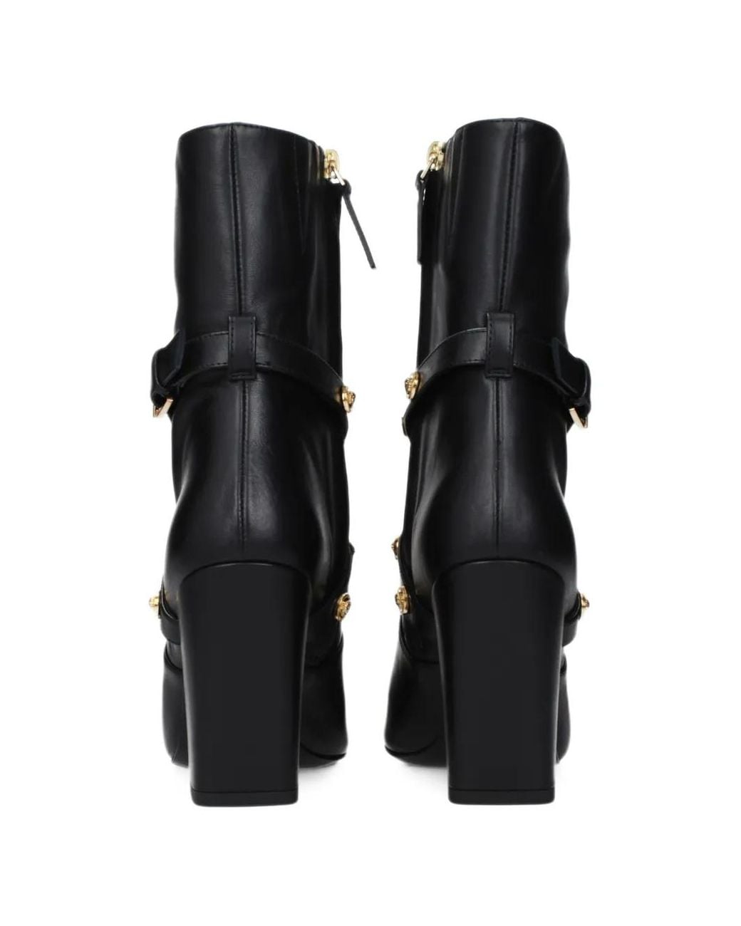 Versace Black Medusa Biggie Leather Ankle Boots