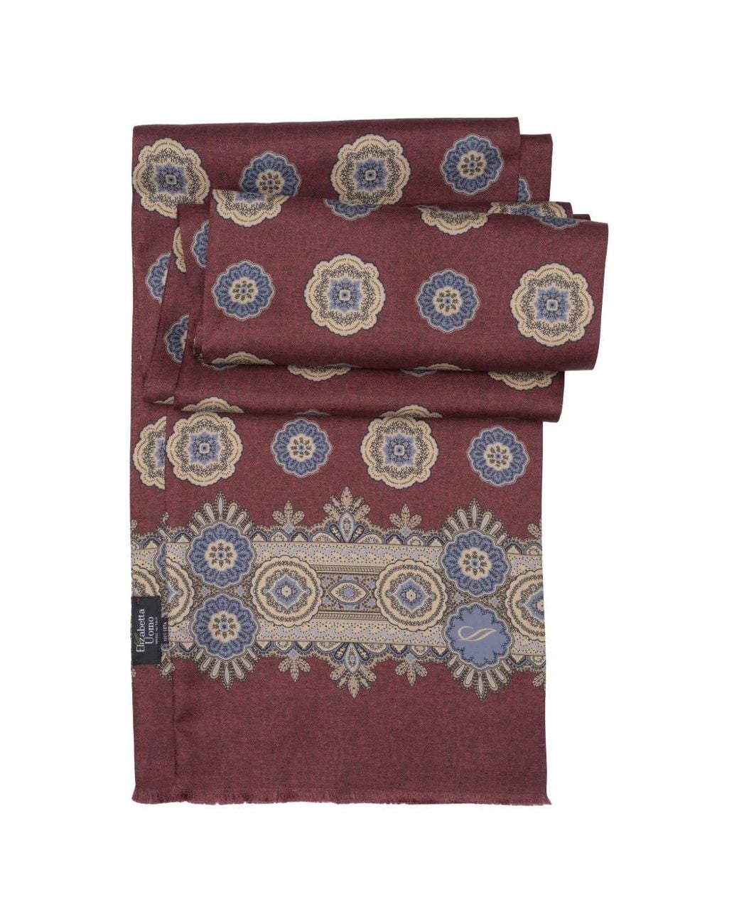 Elizabetta Red Silvestri Floral-Print Silk Scarf for men