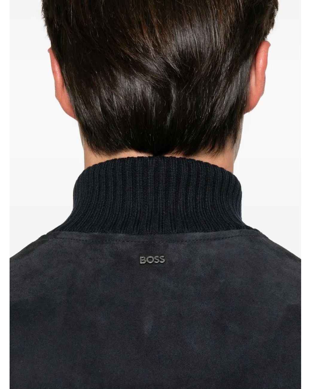 Boss Black Suede Panelled Jacket for men