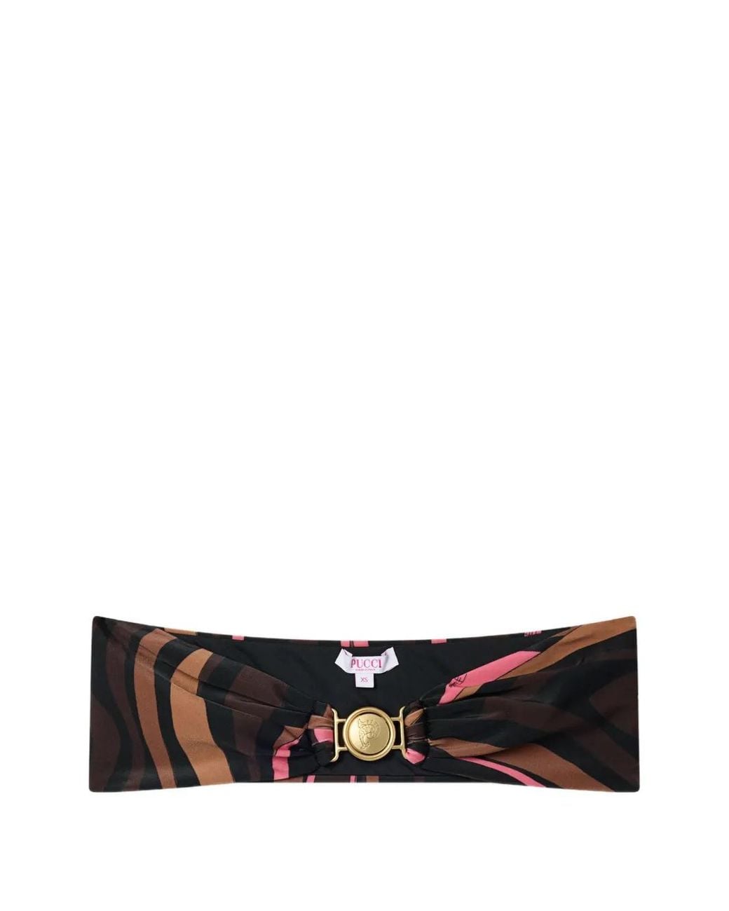 Emilio Pucci White Marmo-Print Bikini Top