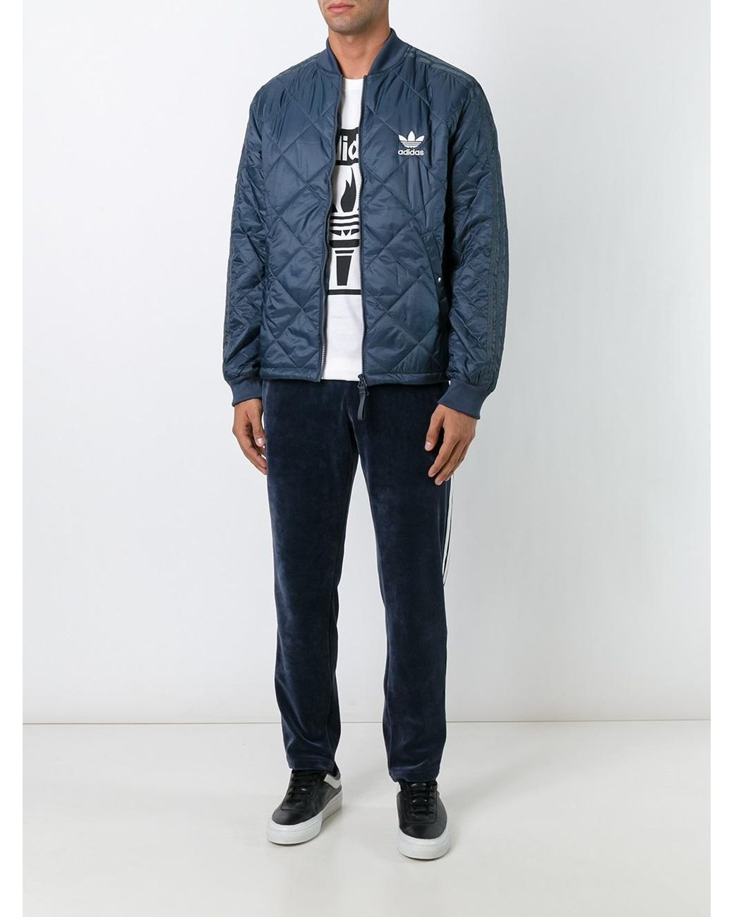 adidas Originals Synthetic 'quilted Superstar' Bomber Jacket in Blue for  Men | Lyst