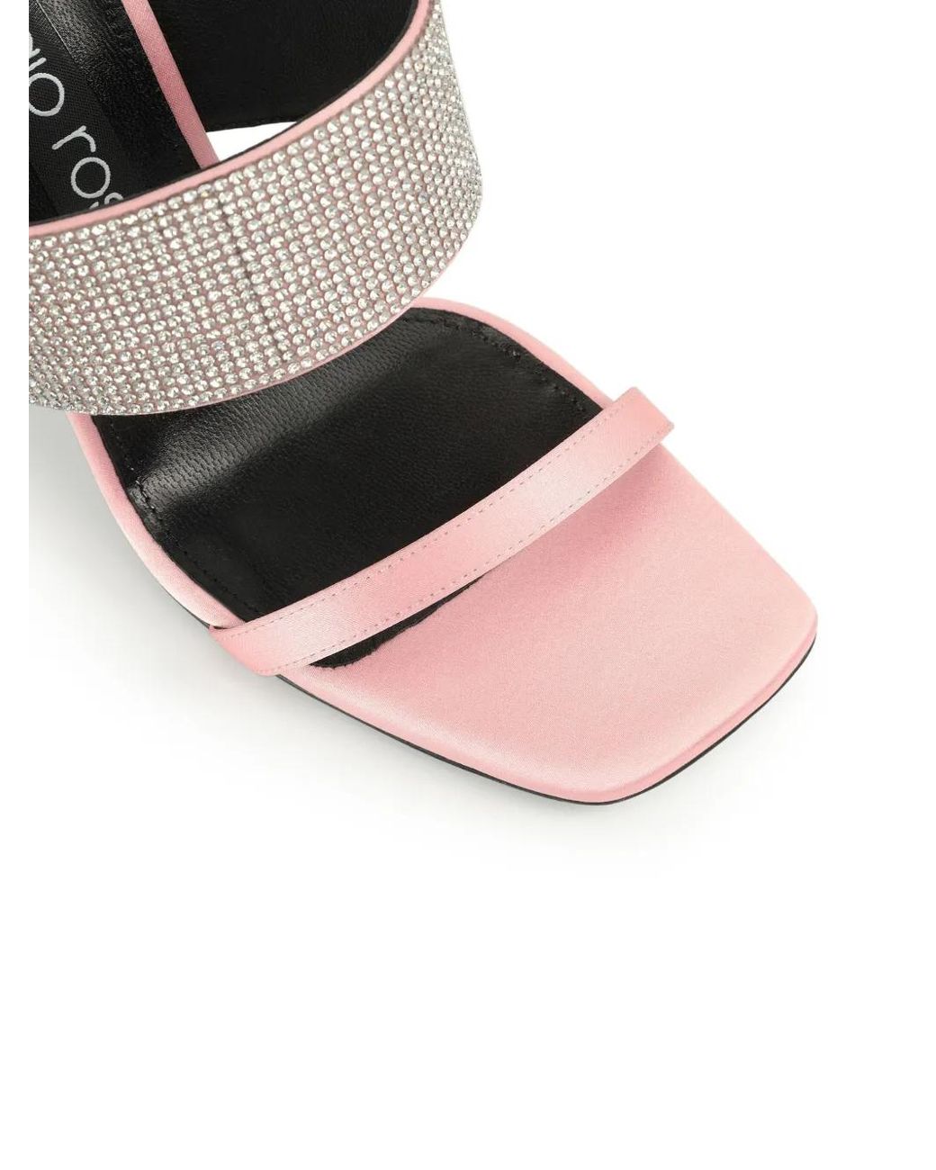 Sergio Rossi Pink Sr Paris 95Mm Rhinestone-Embellished Leather Sandals