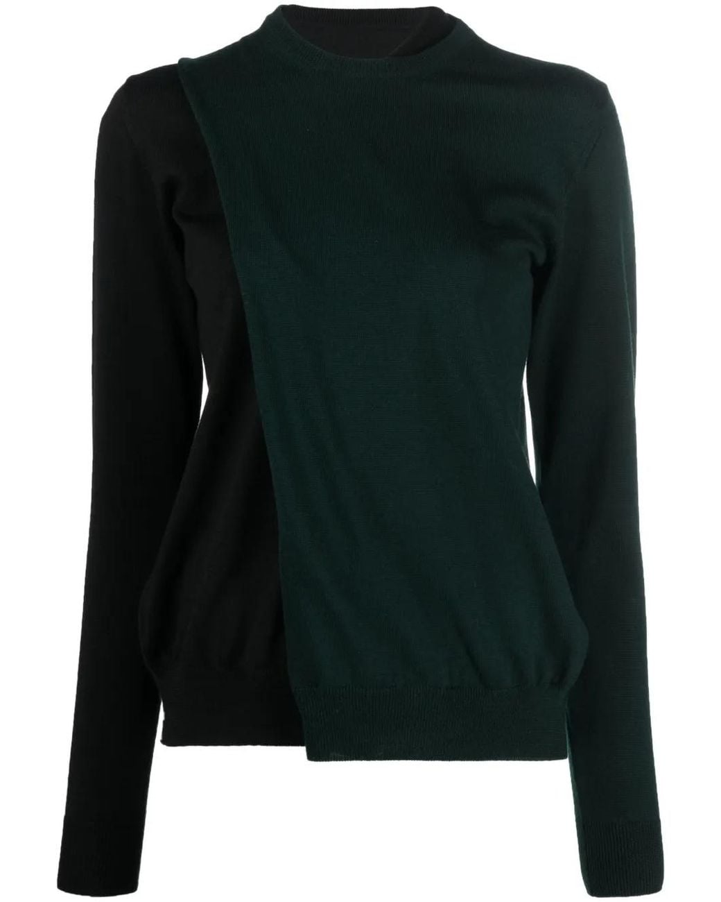 Colville Black Long-Sleeve Wool Knitted Top
