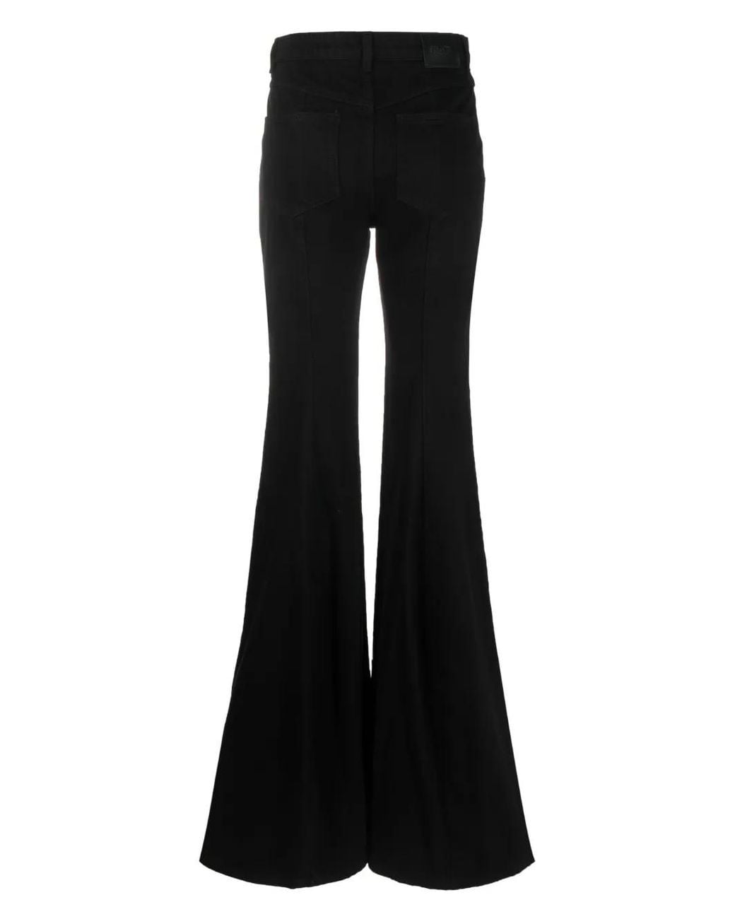 Del Core Black Logo-Patch Flared Cotton Trousers