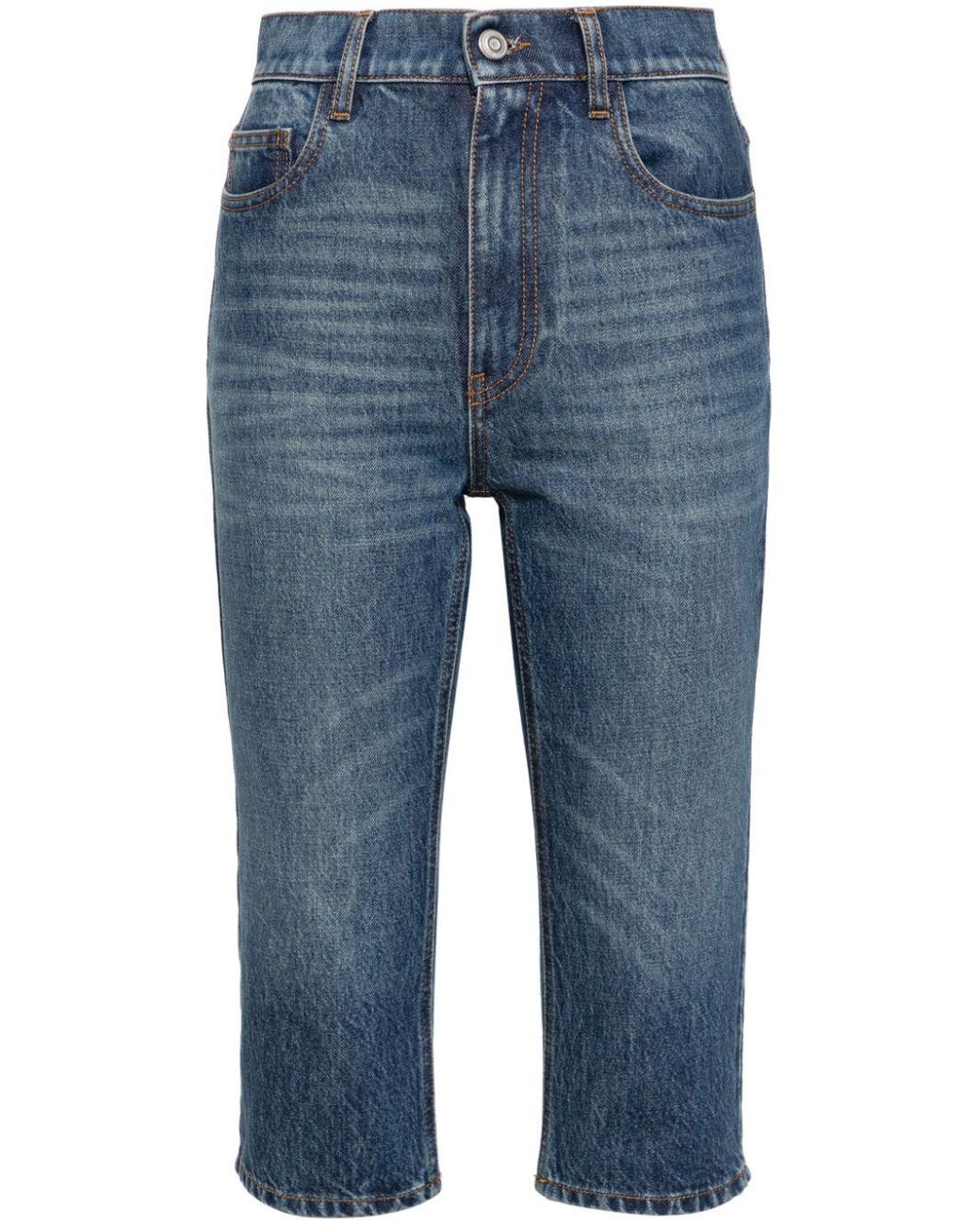 Coperni Buckle Detail Cropped Jeans in Blue Lyst UK