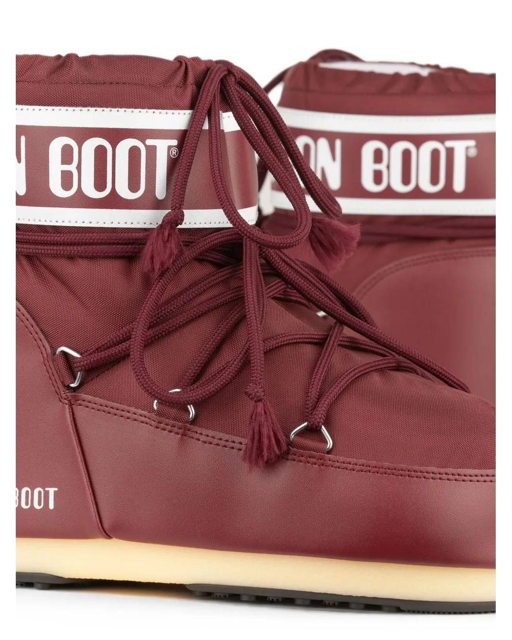 Moon Boot Red Icon Low Burgundy Nylon Boots