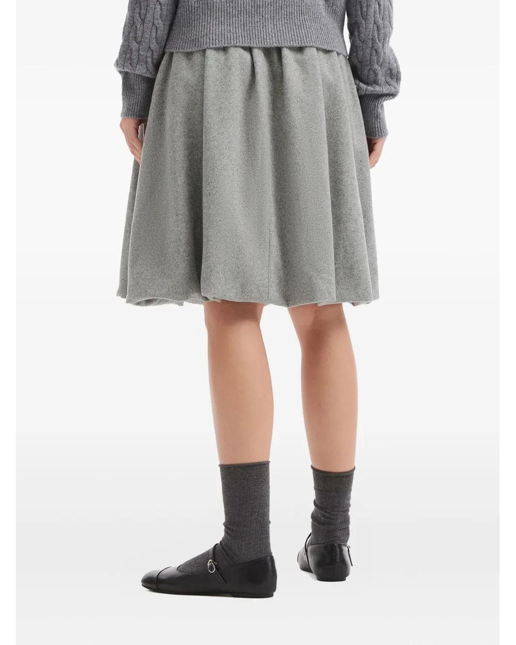 B+ AB Gray Elasticated Mini Skirt