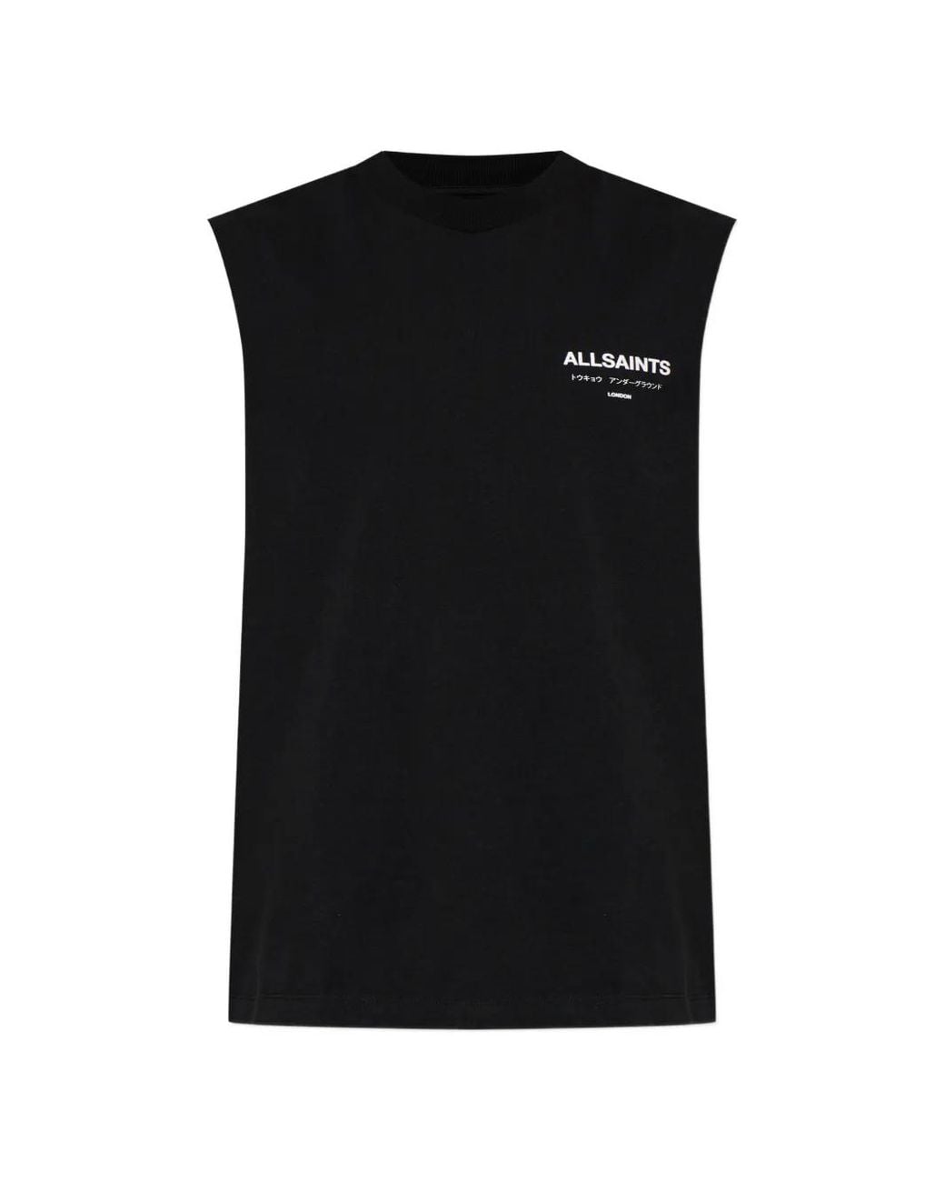 AllSaints Black Underground Sleeveless Vest for men