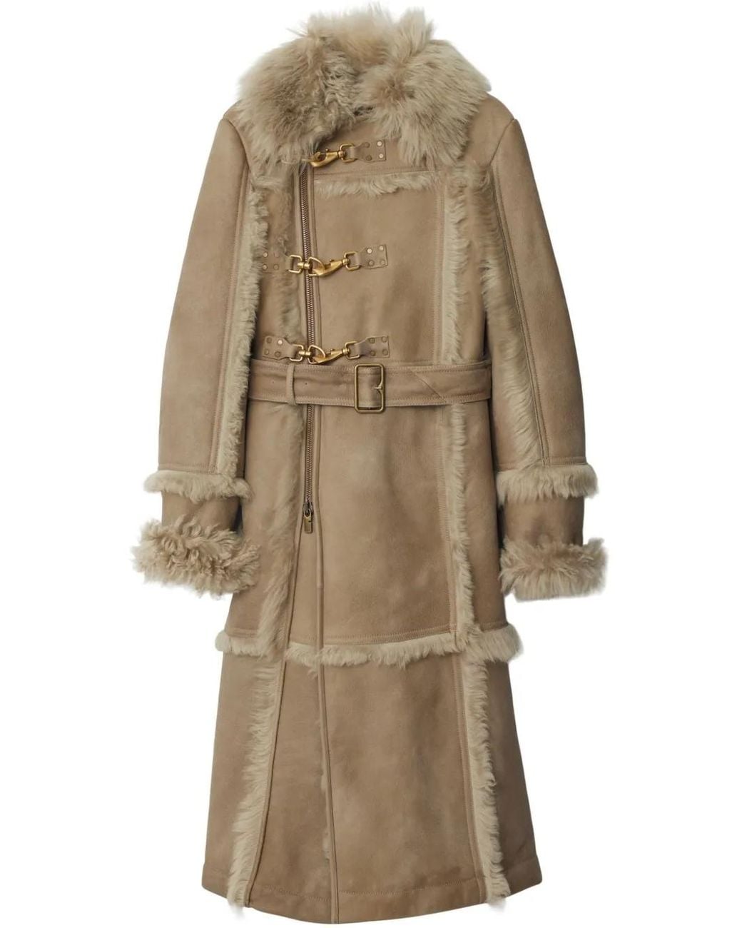 Burberry Natural Shearling Coat