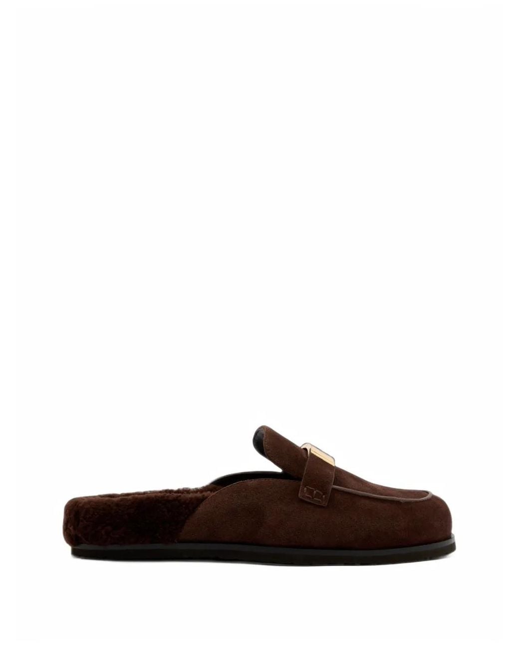 Tory Burch Brown Mules Leelee En Peau Lainée