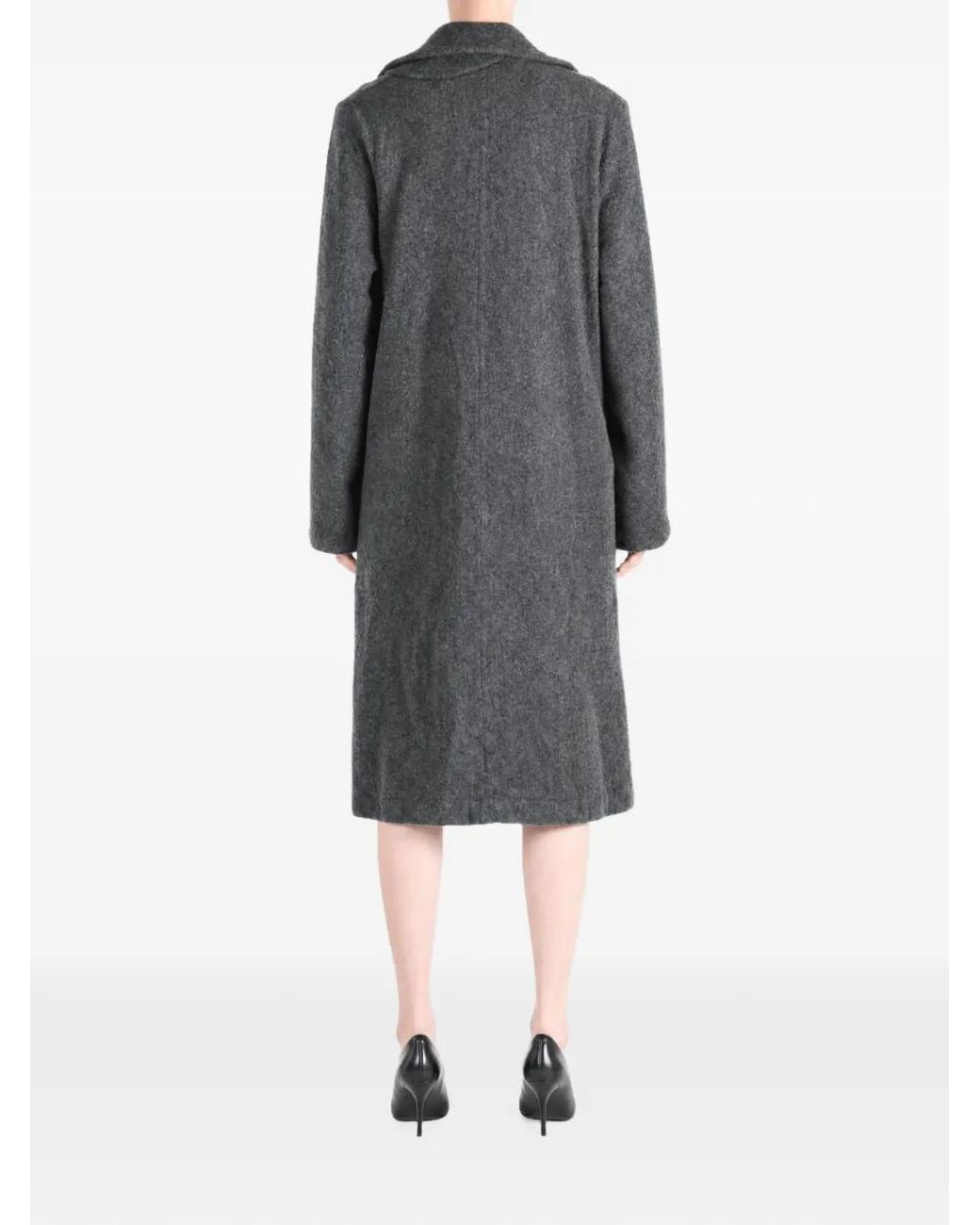 Comme des Garçons Gray Double-Breasted Notched-Lapels Coat
