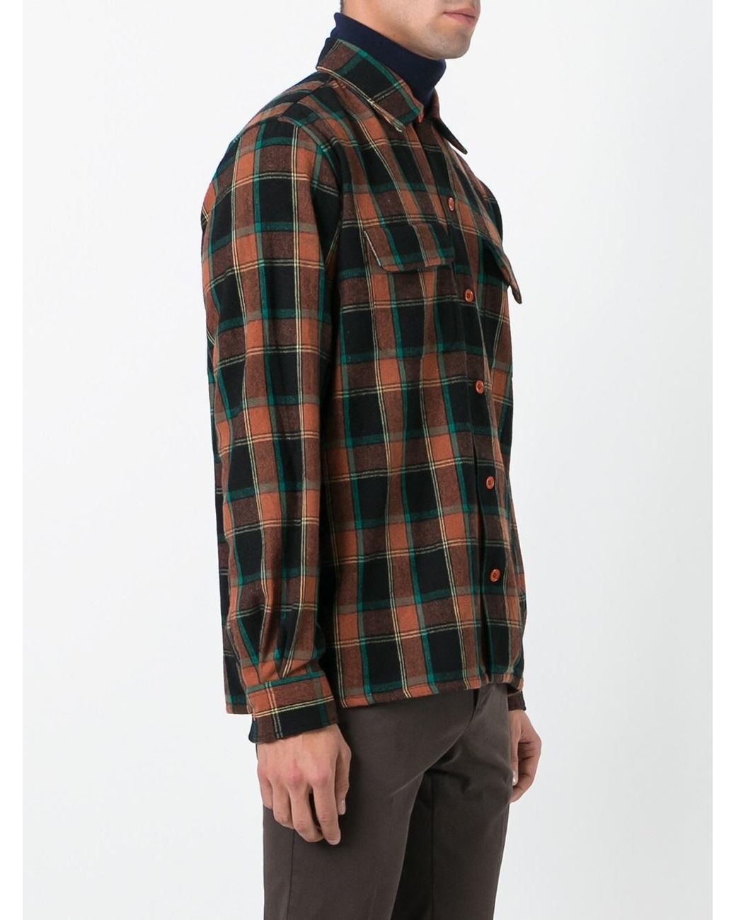 Levi's Wool 'deluxe Check' Shirt in Brown for Men | Lyst