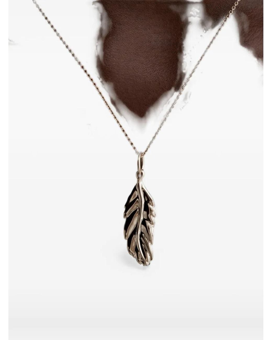 Monica Vinader Metallic Feather-Pendant Necklace