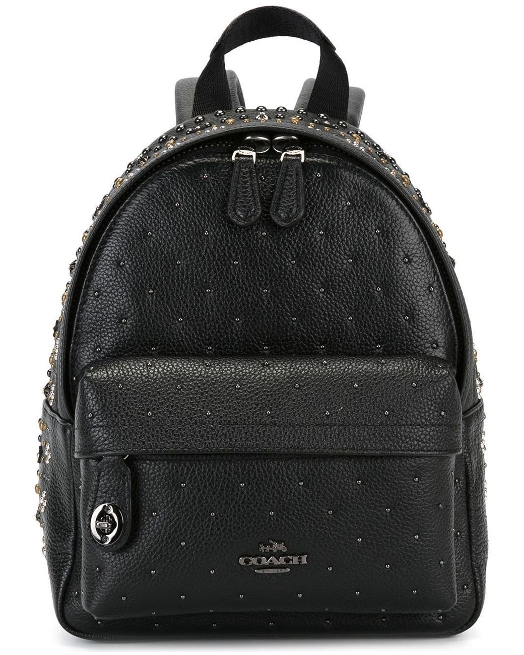 Black studded mini backpack hotsell