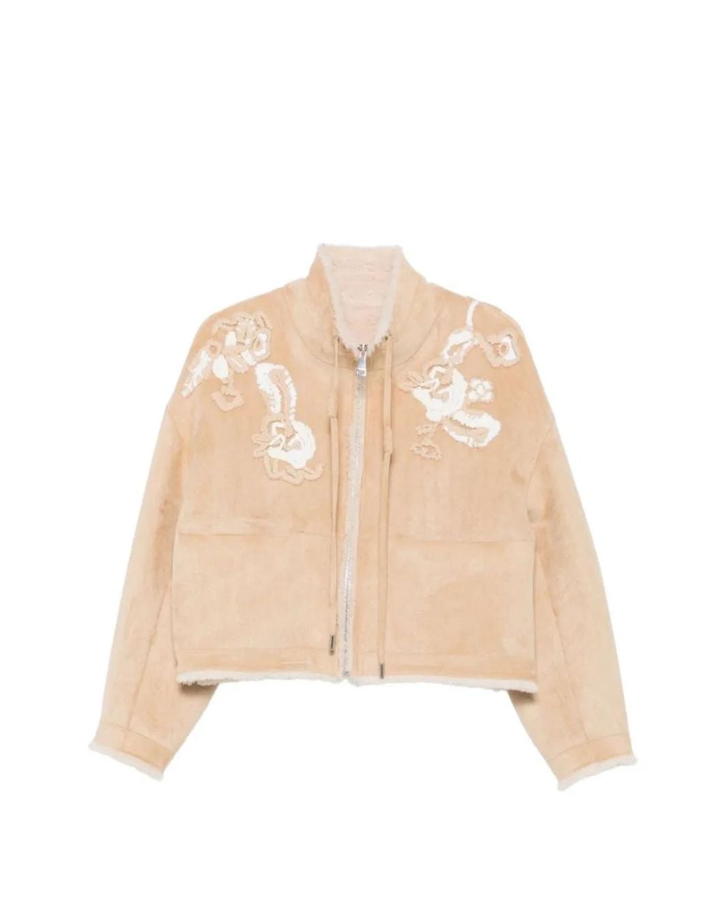 Ermanno Scervino Natural Embroidered Jacket