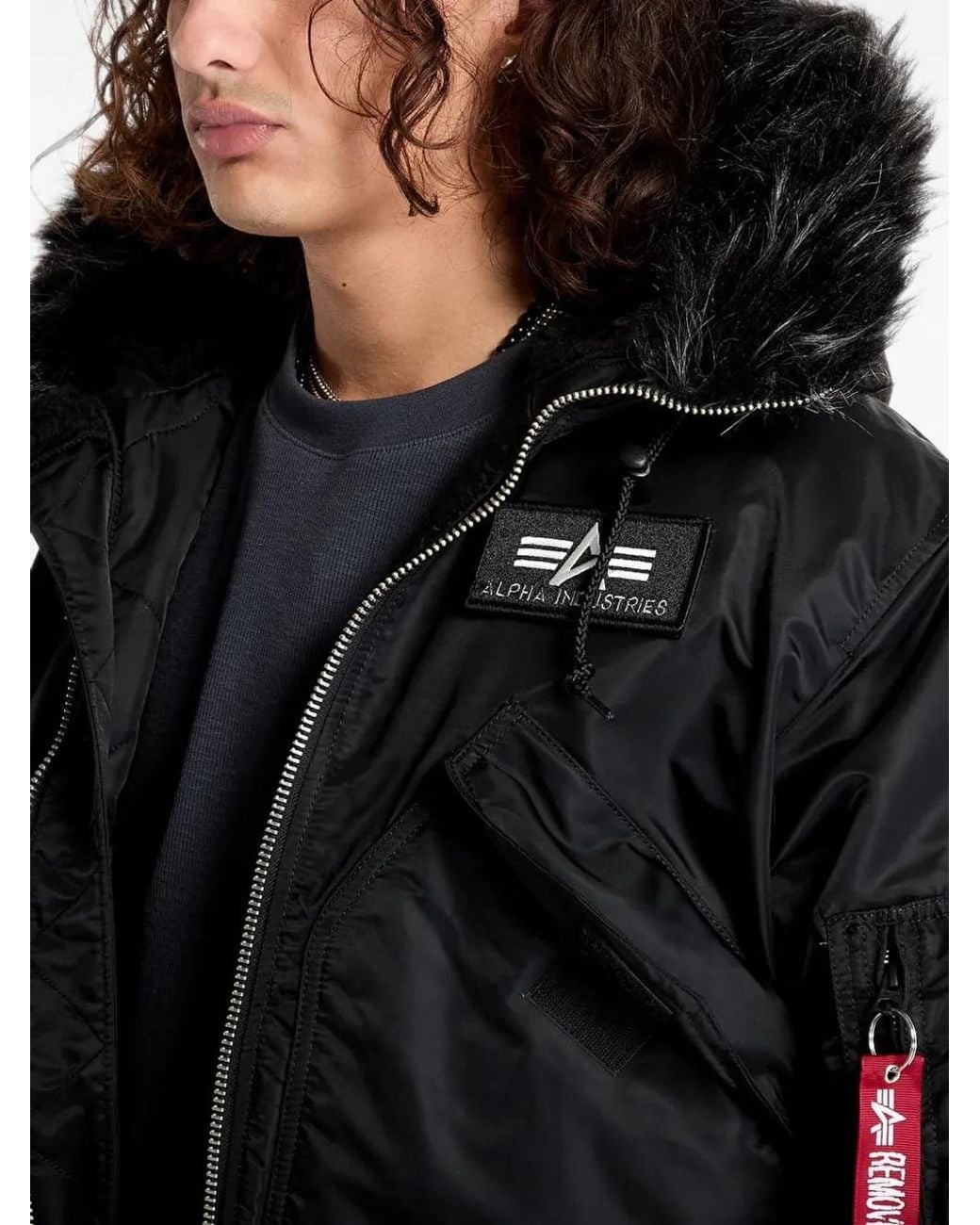 Alpha Industries Black 45/P Hooded Jacket for men