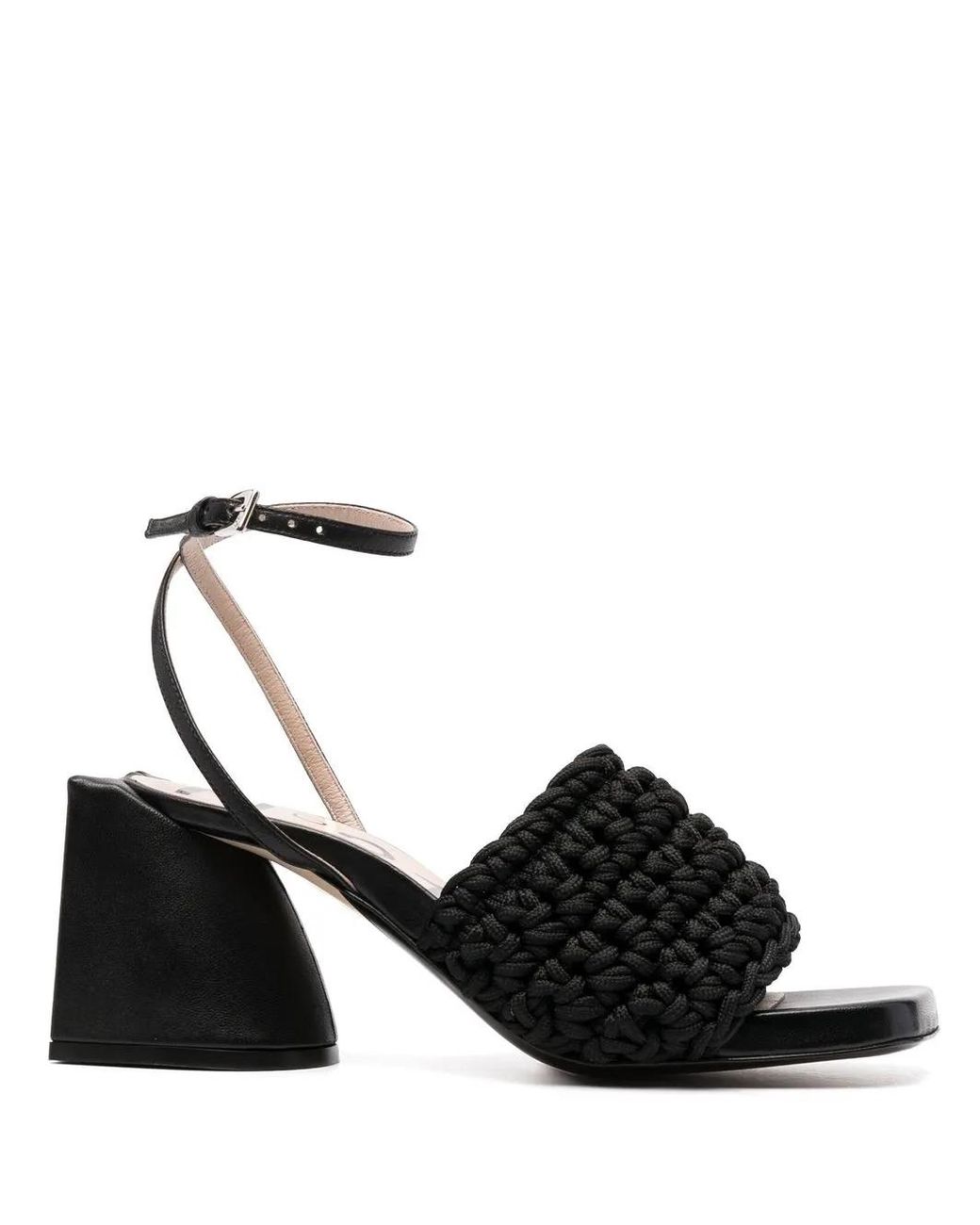 N°21 Black Braided High-Heel Sandals
