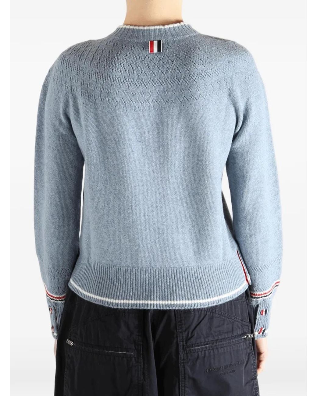 Thom Browne Blue Striped Sweater