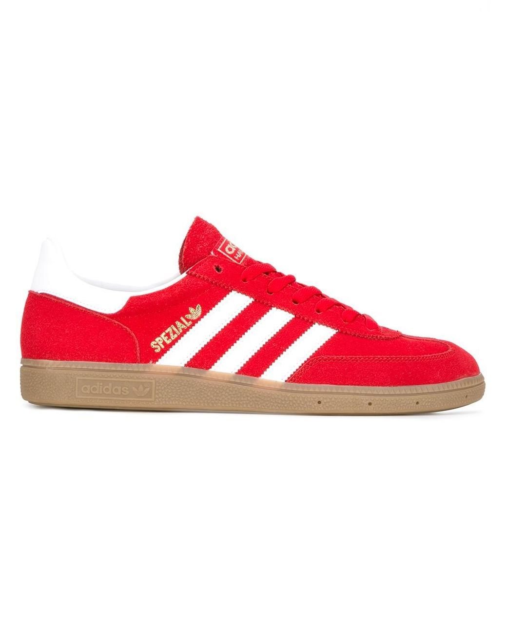 adidas Originals Leather 'handball Spezial' Sneakers in Red for Men | Lyst