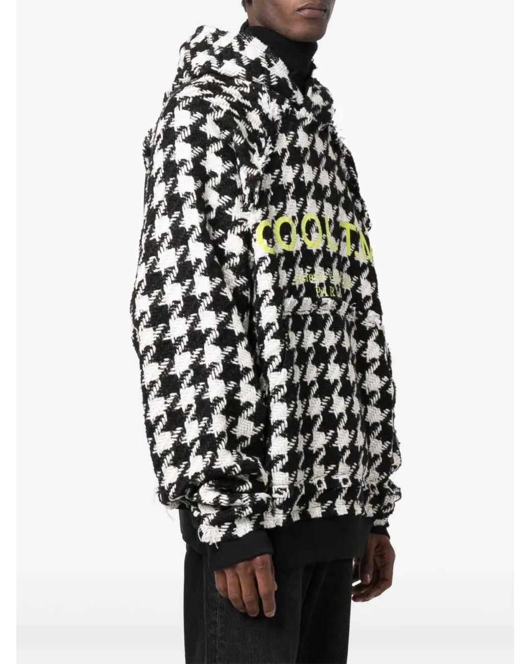 COOL T.M Black Houndstooth Hoodie for men