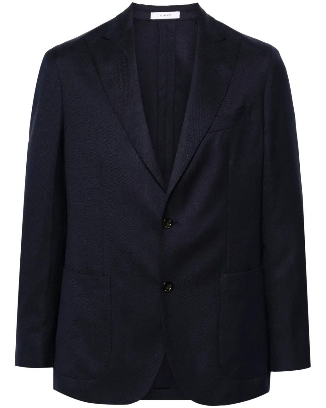 Boglioli Blue Textured Finish Single-Breasted Blazer for men