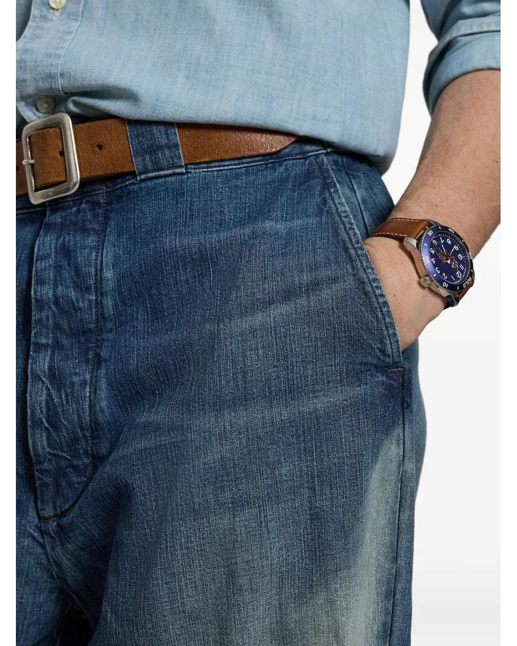 Polo Ralph Lauren Blue Faded Straight-Leg Jeans for men