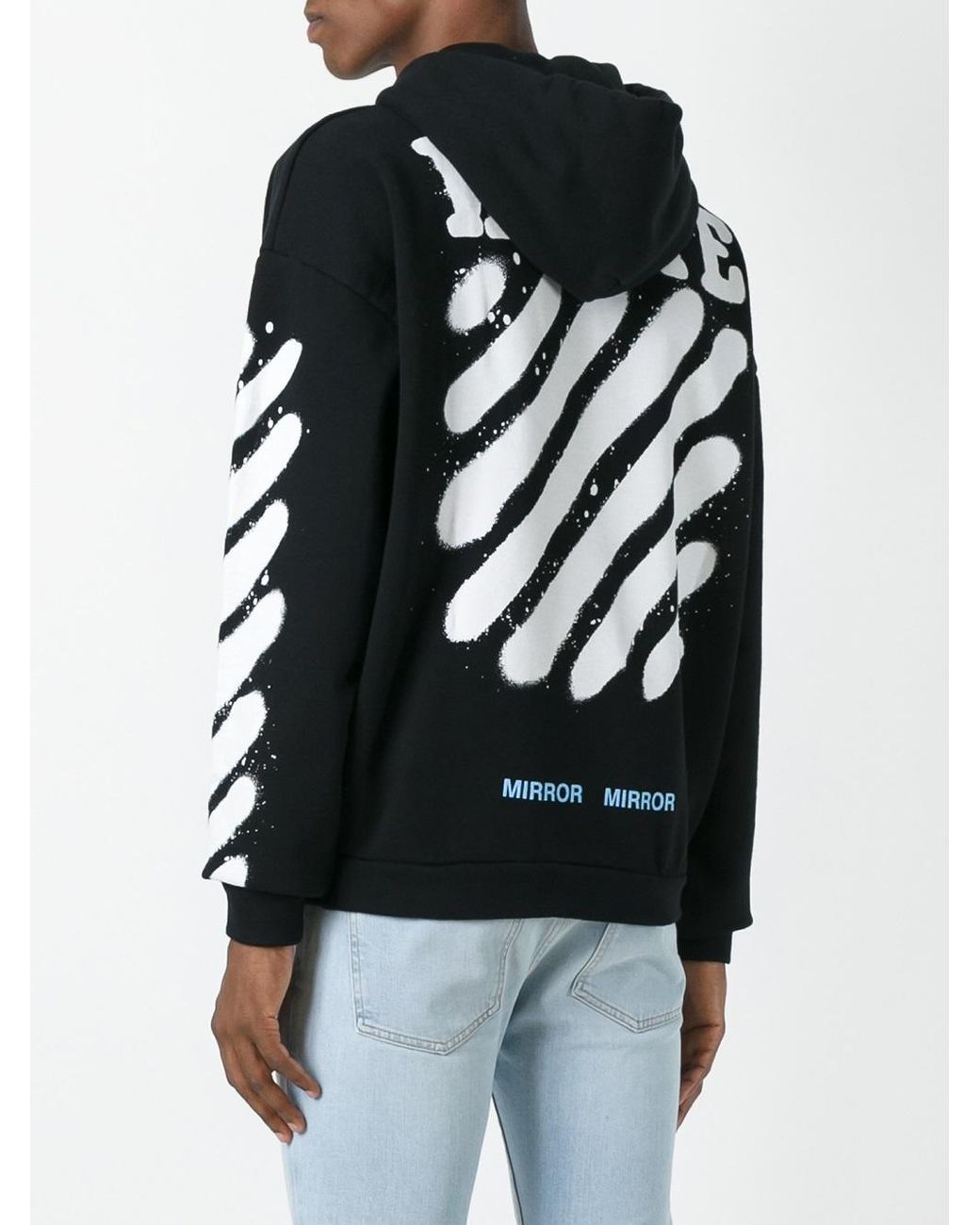 Off White c o Virgil Abloh diag Spray Hoodie in Black for Men Lyst
